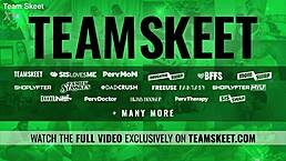 Cute Petite 18+ Stepsis Opens Pussy for Risky Sex Game