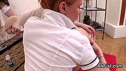 Flirty Lesbian Bombshells Spread and Fist Anals with Passion!