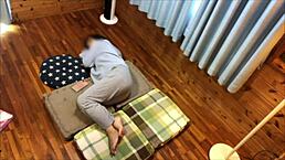 Japanese couple on a home date, boyfriend gets aroused and can't resist.