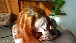 Redhead babe plots sextape for boyfriend 😈