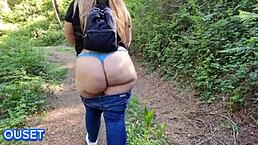 Blonde Plump Ass Gaping in Forest