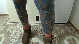 Milfycalla's Rough Face Fuck Contrasts With Her Dirty Jacket And Uggs