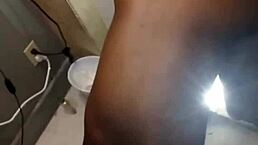 bbc guy at the gloryhole really wants to anal fuck that ebony milf