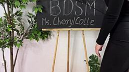 Sexual wellness - bdsm play with whip and pantyhose teacher