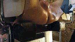 Pretty nurse in bdsm fisting session