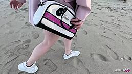 German curvy girl gets anal after public blowjob on holiday