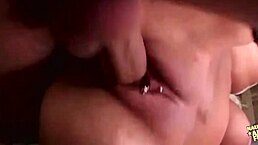 Round queen shared in doggy style threesome double penetration