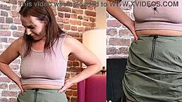 Alisha Adams Models Outfits and Gets Natural Tits Taped in POV Interview