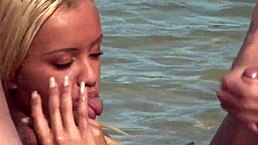 Brazilian barbie banks gets bent over for monster cock deepthroat and asshole licking in water 😍