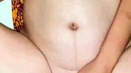 Young mom in yellow dress fucked while milking breasts