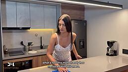 I caught my teen roommate in the kitchen, and Danner Mendez pounded Isabella Toro till she creamed!