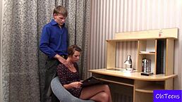 Andrew Hot Massages Alisa's Natural Tits. Young College Roommates In Bedroom Action.