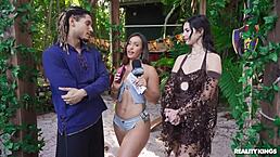 Money Talks Ren Faire Reality Kings Show with Asian Participants in Boots and Shoes