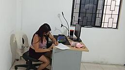 neighbor gets horny and shows off her big ass in front of the camera