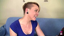 Miley With Tongue Piercing Licks Guy's Ass While Stroking Her Pussy In Cowgirl Position