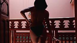 Is this indian milf angel constance teasing her curves or begging for more attention with those ripped clothes and undressing show