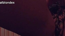 wife teases strangers in public sauna