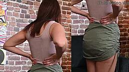 Alisha Adams Models Outfits and Gets Natural Tits Taped in POV Interview