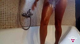 nippleringlover hot milf with huge pierced nipples shaving pierced pussy