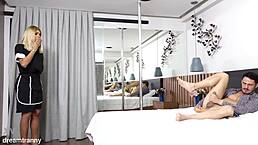 I’m stunned watching trans maid Melissa Sousa plow this horny guest dt1235!