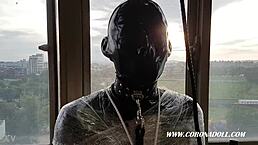 哇，1mm橡胶面具束缚玩法！