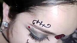 I received a deep blowjob from Wellington Prado on his big veiny cock, and he covered my face with cum.