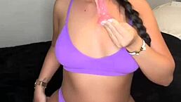 Amateur slut teases with solo toy play in pov