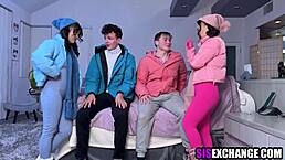 Asian Teens Swap in Taboo Foursome