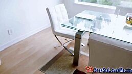 teen stepsis gets pov sucking with handjob and fingering in hardcore amateur scene