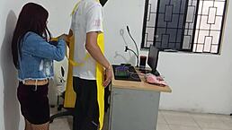 neighbor gets horny and shows off her big ass in front of the camera