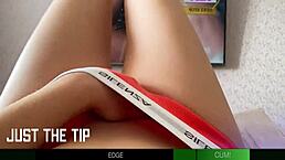 Babe trying not to cum challenge