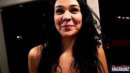 sexy coed sabrina sucks dick before getting banged in doggy