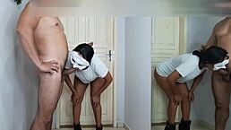 Latina boss demands anal creampie in the hallway