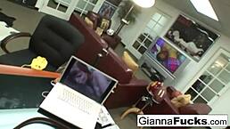 Busty Gianna Michaels in POV interracial blowjob fuck!