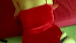 feeling so hot in red satin while fucking pussy with dirty talk