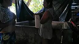 i went to the neighbors well for water but got a good fuck too, licking her ass and pussy homemade style with my big cock