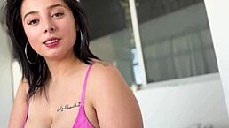 hey, check this colombian babe celeste morant swallowing cum in hot threesome with big tits bouncing