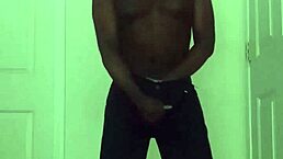 Solo masturbation leads to intense orgasm despite restrictions.