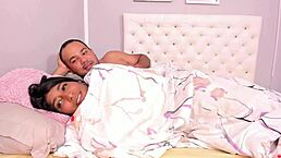 Horny stepbrother wakes stepsister with rough early morning bed action. Wet pussy gets pounded hard!