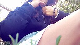 Whore Pissing And Burping In Public Park Without Underwear