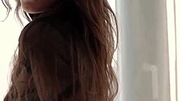 all natural brunette milf model sofi ka poses in hot clothes with petite 18+ tits