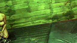 The domina blindfolded the lesbian participant in a high-definition fetish scene involving bondage and domination.