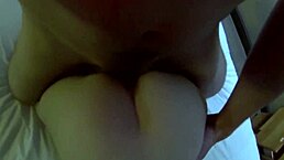 quick fuck leaves big load on wife's ass in hotel