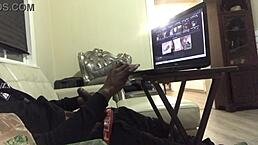 Muslim smoker gives deepthroat blowjob to big ass.