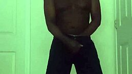 Solo masturbation leads to intense orgasm despite restrictions.