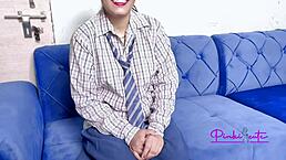 Teacher cums in student’s mouth during intense POV blowjob with swallow