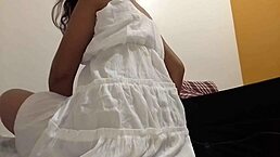 Indian bhabhi performs self-pleasure in a dress with dirty talk.