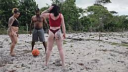 Me and my neighbor were playing ball, then we lost control and fucked her tight pussy.