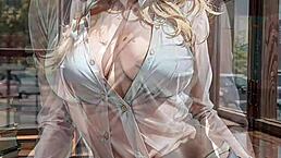 why does the blonde librarian flash her pussy outdoors?