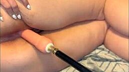 sexy pale skin pawg takes fuck machine from all angles homemade